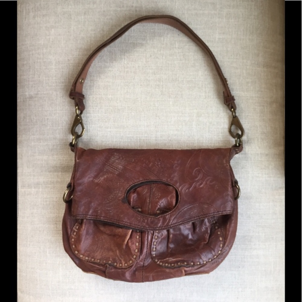 Lucky Brand Embossed Leather Hobo Bag